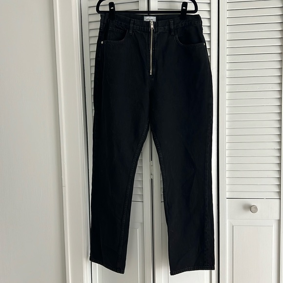 Frame Zip Le High N Tight Straight leg in Film Noir - Picture 2 of 8